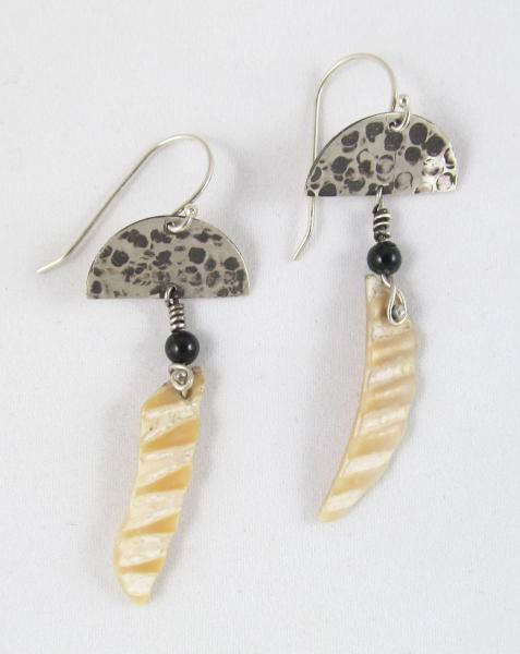 Cut Sea Shell with Half Circle earrings