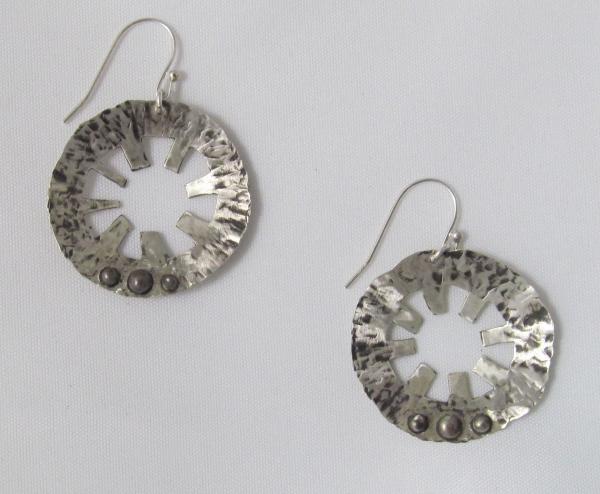 Pounded circle earrings