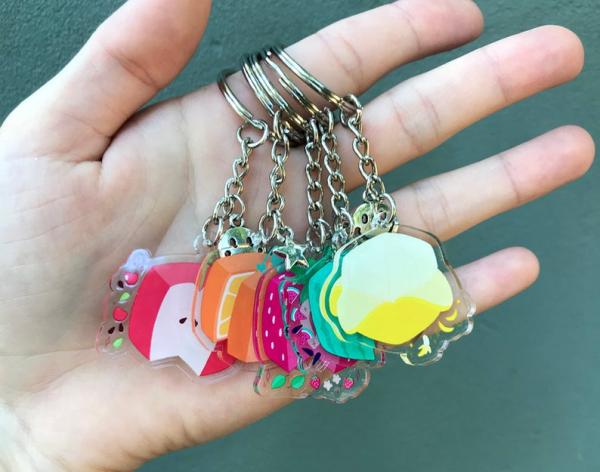Cube Fruit Keychain Charms picture