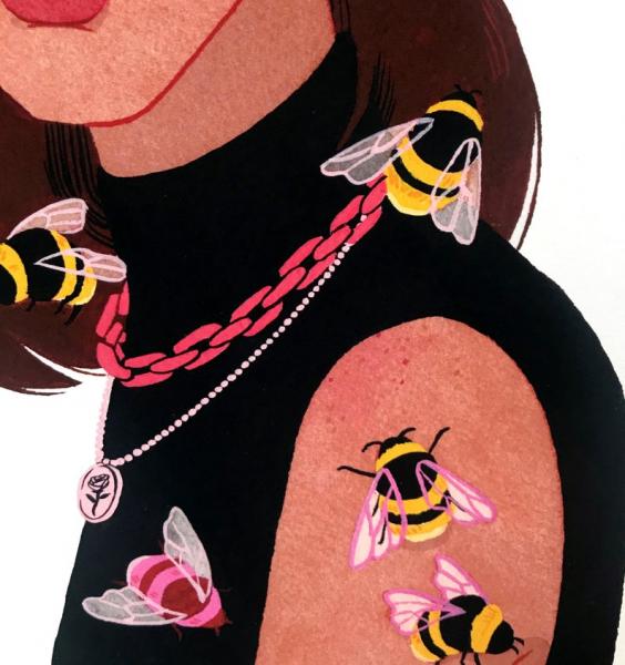 Bee Girl Art Print picture