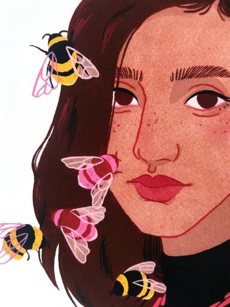 Bee Girl Art Print picture