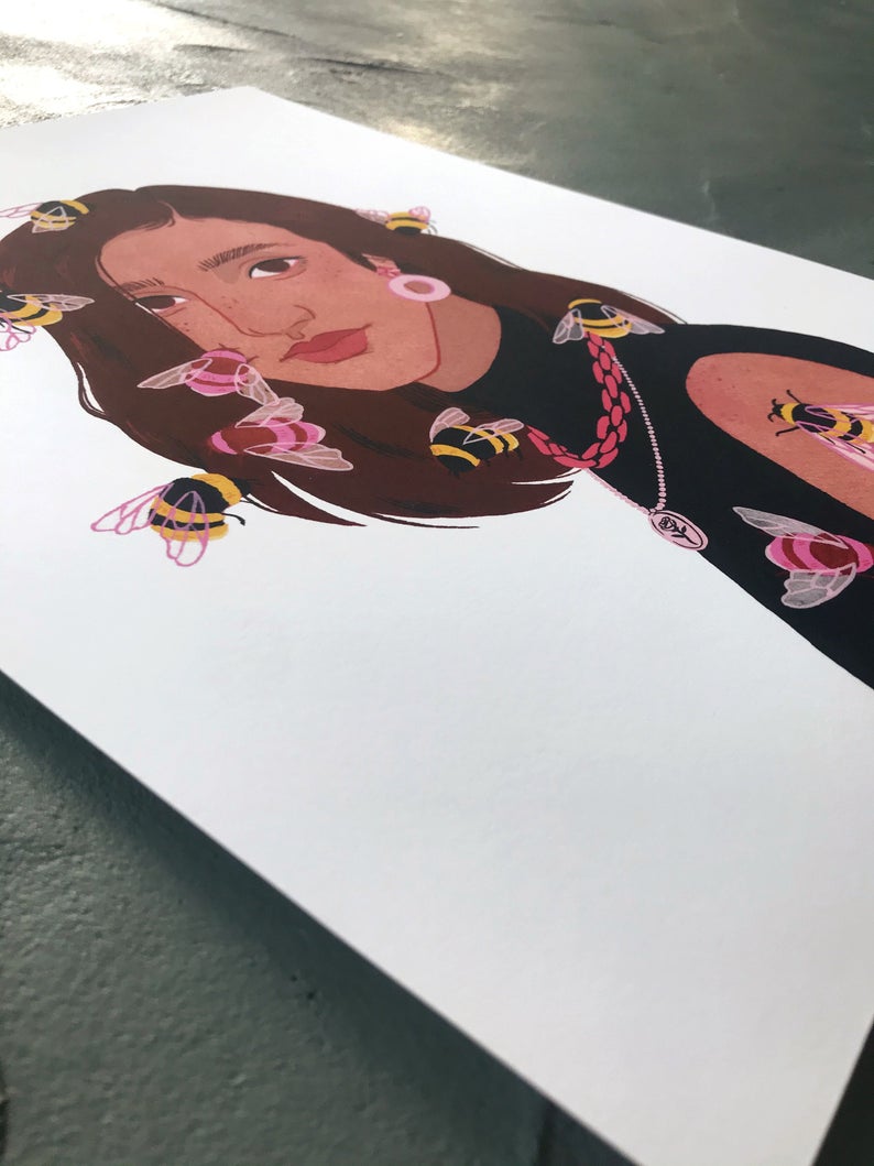 Bee Girl Art Print picture