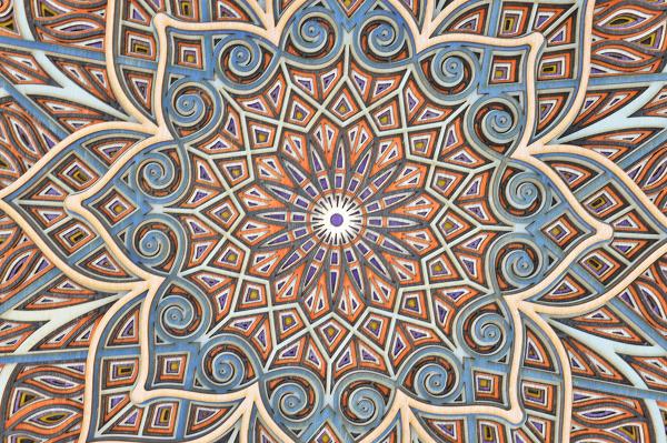 Large Blues and Oranges Mandala #19 picture