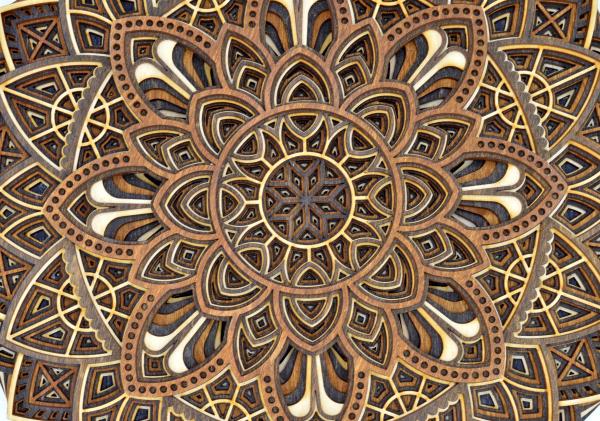 Small Wood Tones Round Mandala #10 picture