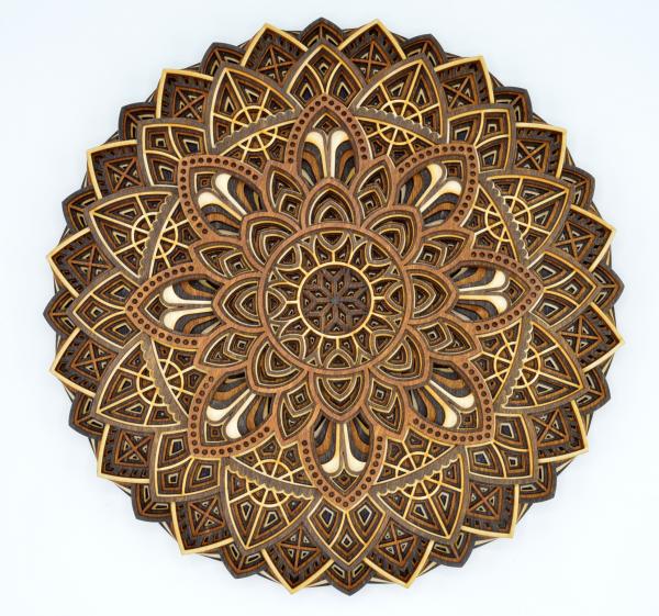 Small Wood Tones Round Mandala #10