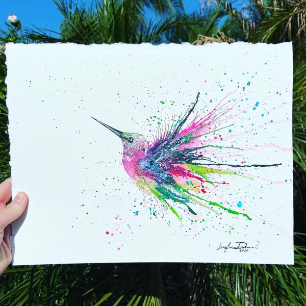 HUMMINGBIRD SPLASH original painting