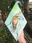 FLORAL HUMMINGBIRD original painting