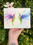 DUAL HUMMINGBIRD original painting