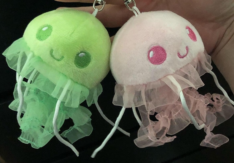 Pink or Green Jellyfish Keychain