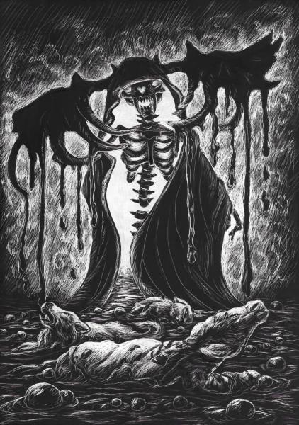 Death TTWG Tarot Scratchboard picture