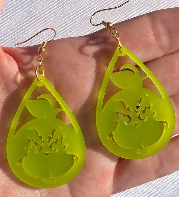Lime Green Acrylic Earrings