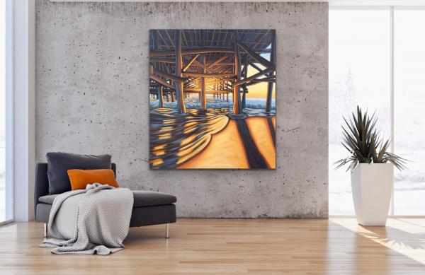 Sunset on Crystal Pier Framed Metal Giclee picture