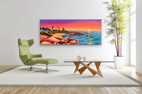 Sunset at the Cove Framed Metal Giclee picture