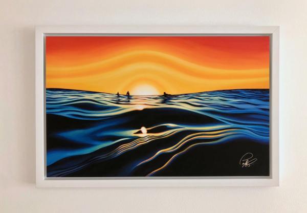 Sunset Glass Framed Metal Giclee picture