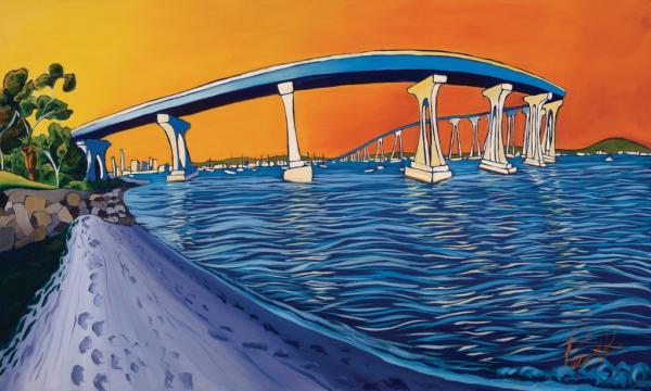 The Blue Bridge Framed Metal Giclee picture