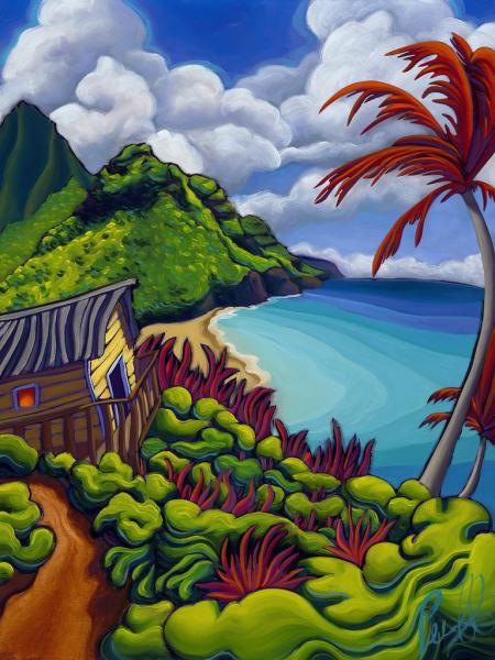 Na Pali Trails Framed Metal Giclee