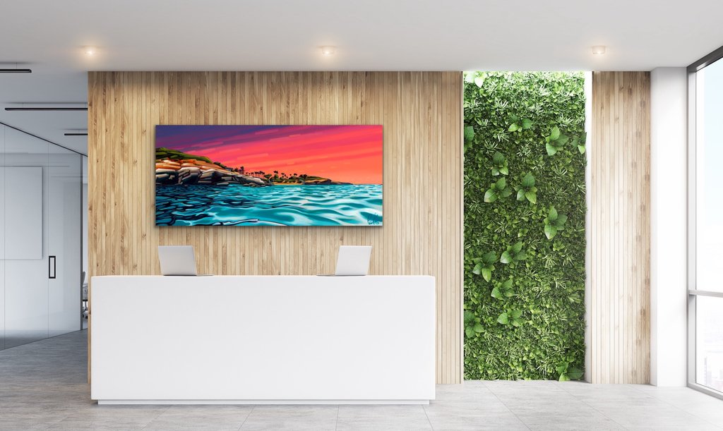 Radiant Light Over La Jolla Cove Framed Metal Giclee picture