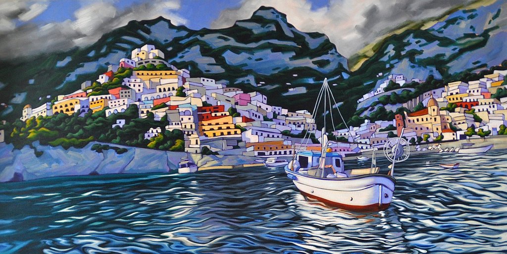 Coming Home to Positano Framed Metal Giclee