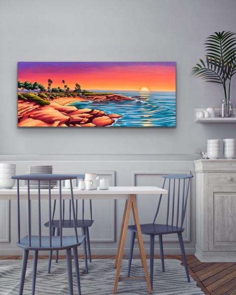 Sunset at the Cove Framed Metal Giclee picture