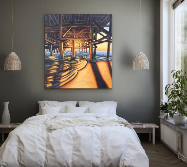 Sunset on Crystal Pier Framed Metal Giclee picture