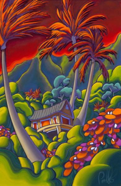 Hawaiian Nights End Framed Metal Giclee