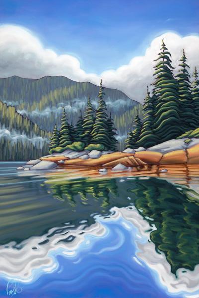 Reflections of the Forest Framed Metal Giclee