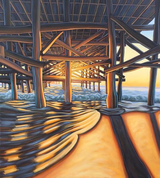 Sunset on Crystal Pier Framed Metal Giclee picture