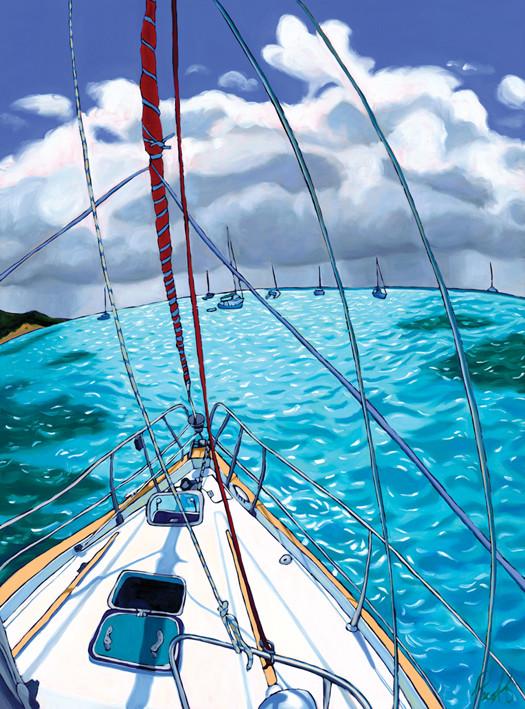 Stormy Skies Over the Tobago Cays Framed Metal Giclee