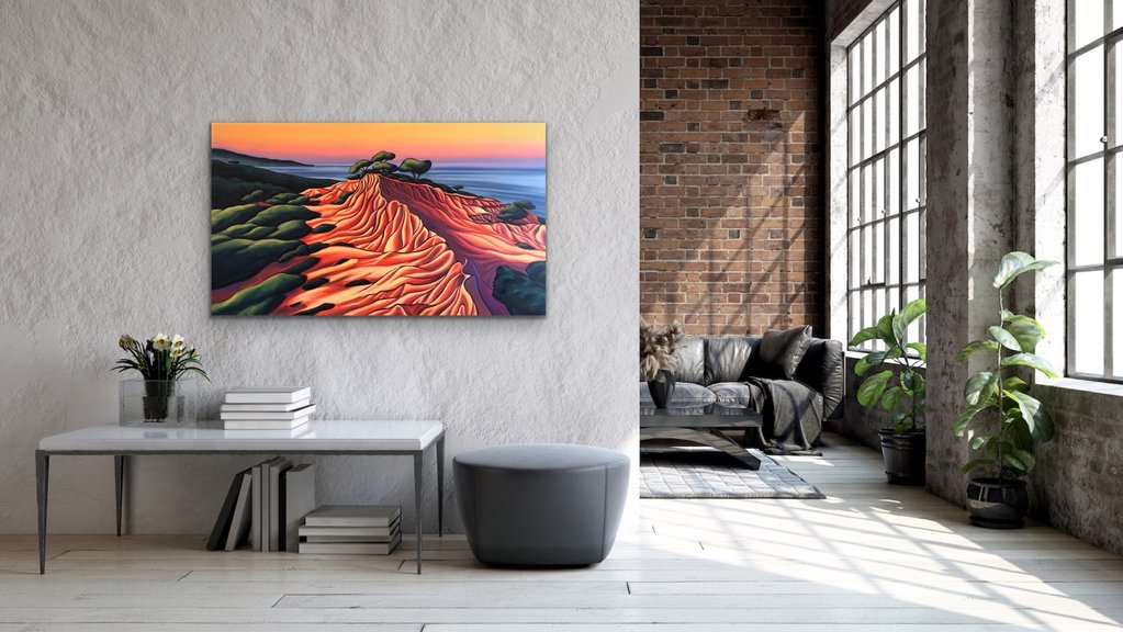 Golden Light at Torrey Pines Framed Metal Giclee picture