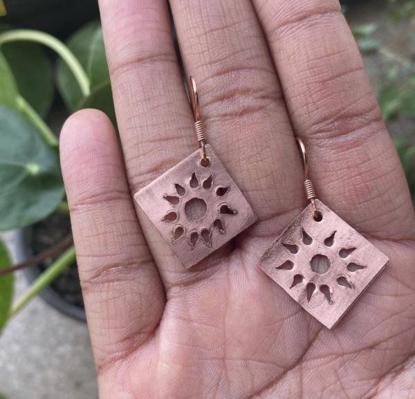 Hand Sawed Sun Earrings picture