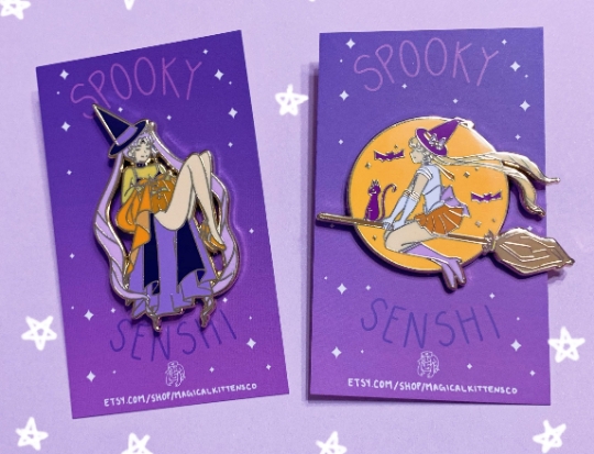 Sailor Moon and Dark Lady Enamel Pins Halloween picture