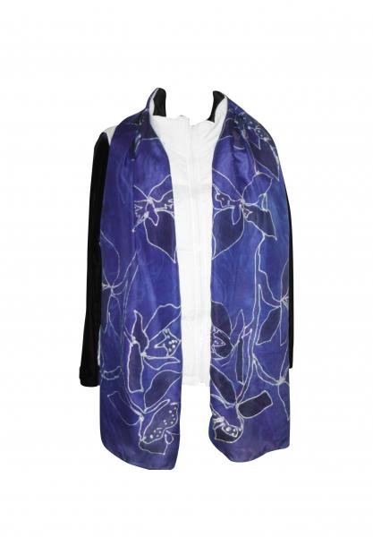 Cobalt Orchid China Silk Scarf