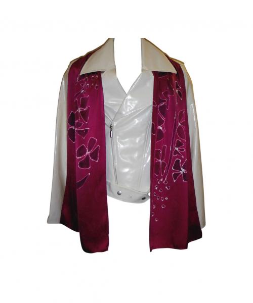 Cranberry Fireweed Silk Charmeuse Scarf picture