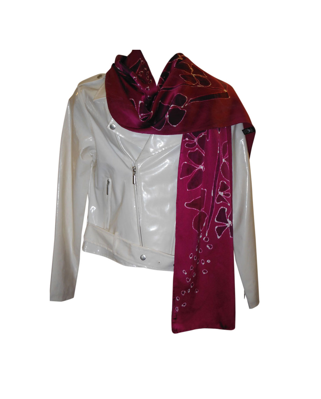 Cranberry Fireweed Silk Charmeuse Scarf picture