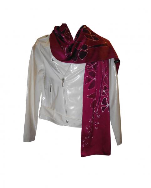 Cranberry Fireweed Silk Charmeuse Scarf picture