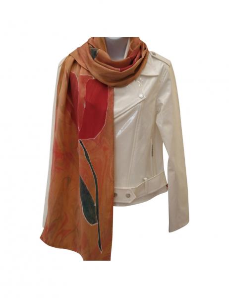 Copper Tulip Silk Charmeuse Scarf picture