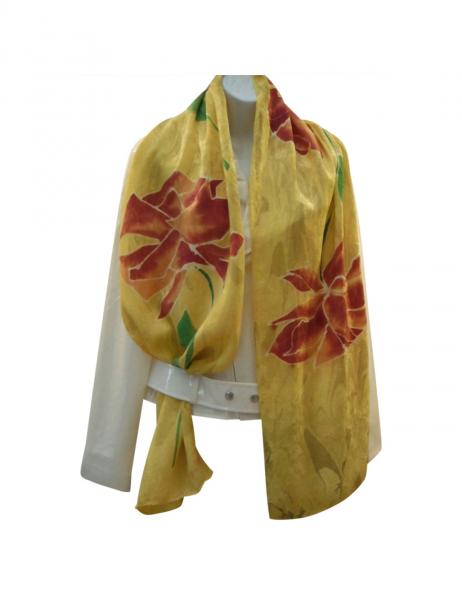 Yellow Rose of Texas Silk Charmeuse Scarf picture