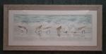 Sandpipers on the Beach framed on water color paper