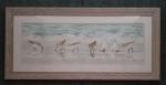 Sandpipers on the Beach framed on water color paper