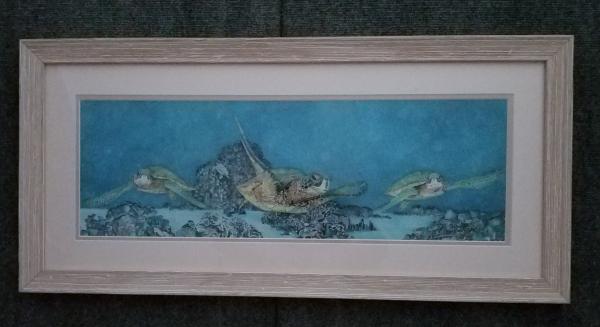 Under Sea Turtles, framed print