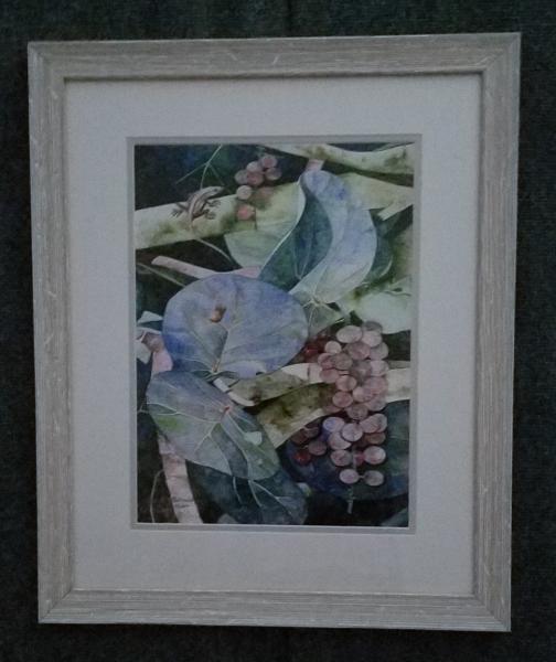 Sea Grape with Lizard, framed print