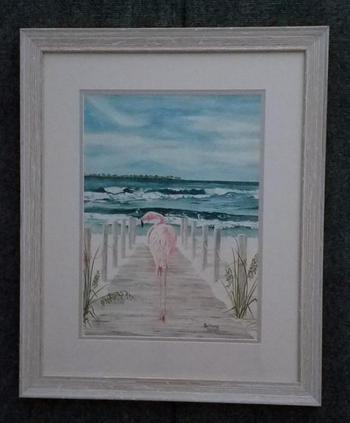 Keywest Flamingo, framed print picture