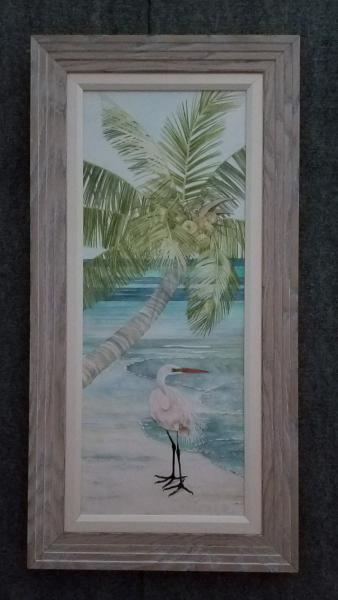 egret on the beach, canvas framed print picture