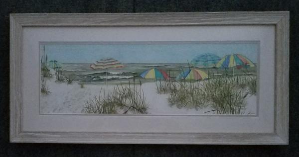 Beach Umbrellas, framed print picture