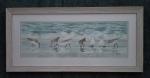 sandpipers on the beach , framed print