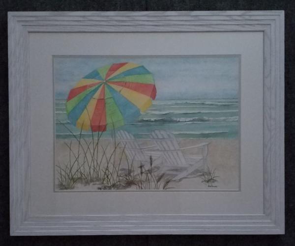 Umbrella with beach Chairs, original picture