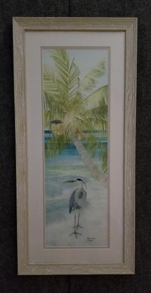 Heron  on the Beach framed print