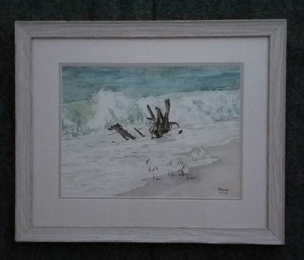 Driftwood in Surf, framed print