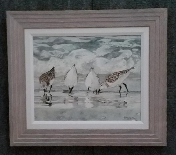Sandpipers II, framed canvas print