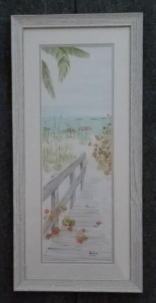 Walkway with Umbrellas, framed print
